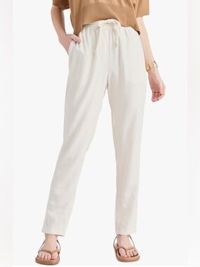 Women’s Splendid Perla Linen Blend Cream Drawstring Pants, Size Large, NWOT